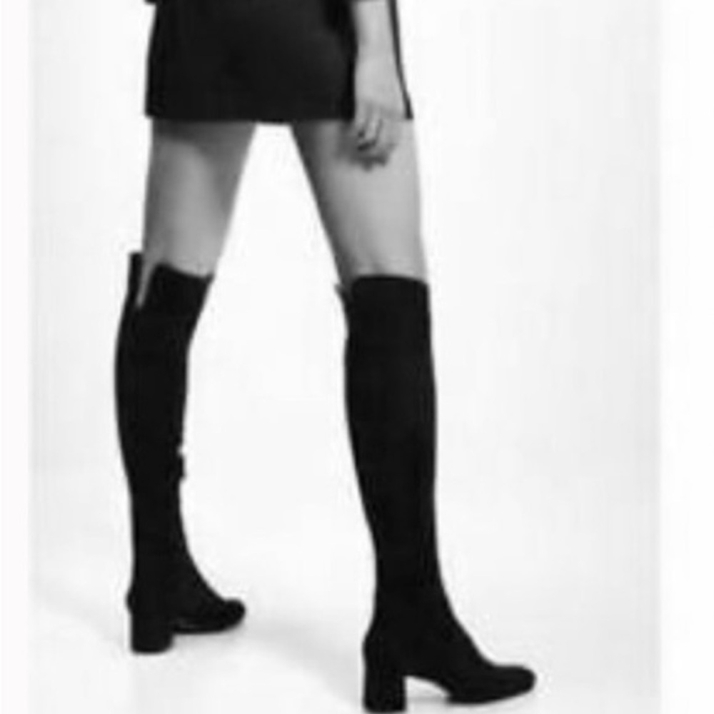 ZARA | Suede Over The Knee Block Boots Sz EU 39 (US 8.5)